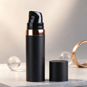 Flacon distributeur sans air givré noir en PP avec fermeture à pression 5ML/10ML/15ML pour fond de teint et produits de soin - Product Image 3