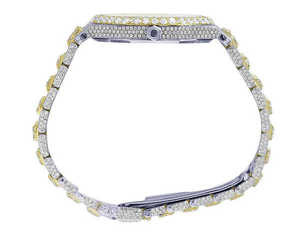 BOJ A.P. Reloj de pulsera para hombre con esfera negra, dos tonos de oro, movimiento japonés, diamantes VVS y moissanita, reloj de lujo a bajo precio. - Product Image 4