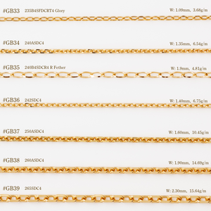 Collar de Cadena de Oro Sólido de 18K, 14K y 10K, Diseño Japonés de Moda, Nakagawa Corporation P10 (N), Fabricante Original Japonés - Product Image 6