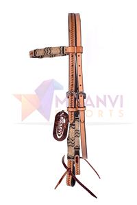 Meilleure qualité Argentine cuir Headstall Rawhide noué sculpture personnaliser Western Headstall fabricant - Product Image 3