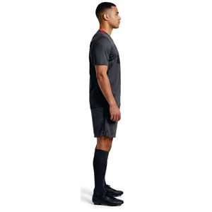 Camiseta de Fútbol de Manga Corta, Transpirable, Ajuste Atlético, Estampado Sublimado, Diseño Sólido, para Adultos, Todas las Temporadas, Cuello en V Negro para Hombre - Product Image 3