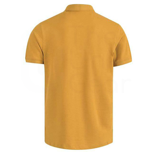 Polo en tricot uni pour homme, manches courtes, fermeture éclair, style décontracté, jaune moutarde - Product Image 2