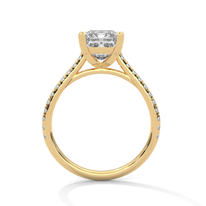 Anillo de Diamantes a Precio de Fábrica, Hecho de Oro Amarillo Sólido de 14K, Corte Princesa, Diamantes Cultivados en Laboratorio, Anillos de Boda con Certificación GRA - Product Image 2