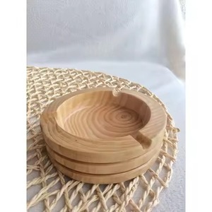 Premium Handcrafted Round Wooden <b>Ashtray</b> For Cigarettes & Cigars Solid Wood Tabletop Ash Tray Vintage Decorative Smoke Catcher - Product Image 4