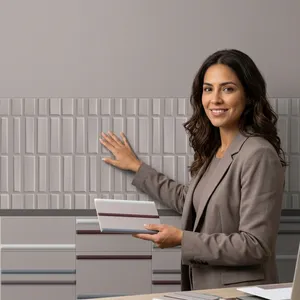 Modern 300x600 Cream Glossy Ceramic <b>Wall</b> Tile Heavy Duty Minimalist Look Crafted for Sophisticated Corporate Environments - Product Image 2