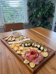 Heavy Duty Acacia <b>Wood</b> Butcher Block Cutting Board Reversible Wooden Kitchen Board for Chopping Carving <b>Slicing</b> Food Preparation - Product Image 2