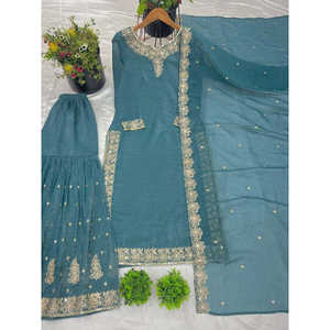 Conjuntos de Trajes de Fiesta Elegantes para Mujer con Top, Dupatta y Pantalón para un Look Sofisticado - Product Image 1