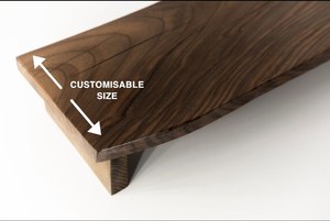 Organisateur de bureau et support d'écran surélevé en bois massif à bords naturels, fait main, en bois d'acacia de luxe - Product Image 5