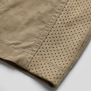 Shorts cargo bleus pour hommes, taille mi-haute, fermeture boutonnée, séchage rapide, tissu Oxford, couleur unie, décontractés, avec poches - Product Image 6