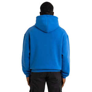Sweat à capuche streetwear pour homme, personnalisé, épais, oversize, 100% coton, vierge, à épaules tombantes, bleu roi uni, vente en gros - Product Image 3