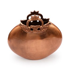 Vase à fleurs rond en aluminium antique, accent décoratif vintage pour la maison, le bureau et les cadeaux, au prix d'exportation en gros - Product Image 2