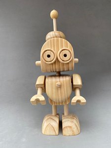 Figura Decorativa de Robot de Madera para Oficina, Escritorio, Mesa, Estante, Decoración de Interiores del Hogar - Product Image 2