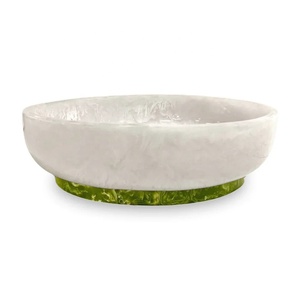 Bol de table en résine sculptée haut de gamme, design classique, empilable, compatible lave-vaisselle, écologique, finition brillante, forme irrégulière, pour salades et fêtes - Product Image 3