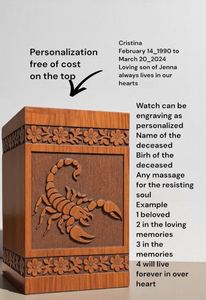 Handcrafted Wood Urn <b>Box</b> with Snake Carving | Personalized Memorial <b>Keepsake</b> urn Memorial <b>Keepsake</b> by AYAANS - Product Image 4