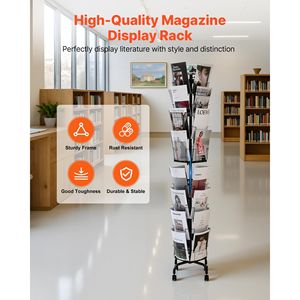 Présentoir rotatif pour cartes de vœux, 32 poches, support pour cartes postales et brochures, rotation à 360 degrés pour les magasins - Product Image 6