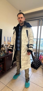 <b>Men's</b> Genuine Leather Long <b>Coat</b> Turn-down Collar Moto Style Winter Wear Windproof Fur Lined Thick <b>Shearling</b> Jacket - Product Image 3