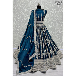 Collections de velours de vêtements de mariée indiens pour la mariée avec le travail de Zarkhan par Fabzone - Product Image 1