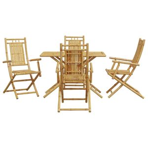 Conjunto de Comedor Plegable Mediano para Jardín, Piezas de Bambú Natural - Product Image 3