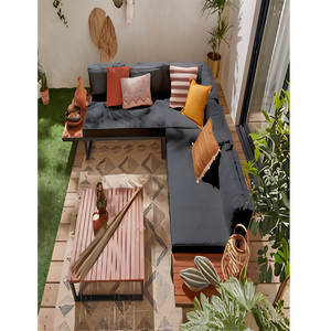 Conjunto de sofás de aluminio personalizados para patio, muebles de conversación para jardín exterior, para proyectos comerciales de hoteles y resorts. - Product Image 2