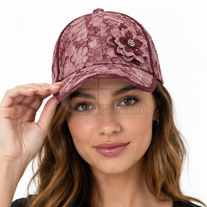 Casquette de baseball en dentelle pour femme, design élégant et décoratif, légère et respirante, accessoire de mode pour les voyages d'été et le quotidien - Product Image 3
