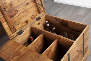 Solid Wooden Wine Storage Trunk| rustic design made from mango wood with integrated wine bottle storage - Product Image 2