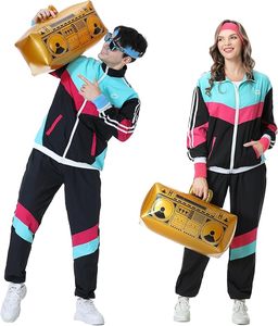 80s <b>Tracksuit</b> for Men Women <b>Retro</b> Windbreaker Set 80s 90s Outfit for Men 80s Track Suit for Couple 90s Shell Suit - Product Image 3