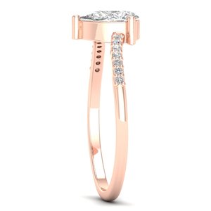 แหวนหมั้นเพชรโมอิสซาไนต์ทรงลูกแพร์ REYES น้ำหนัก 0.8 กะรัต ทองคำขาว 14K รับรองโดย GRA ของขวัญแต่งงาน เครื่องประดับชั้นดีสำหรับผู้หญิง - Product Image 3