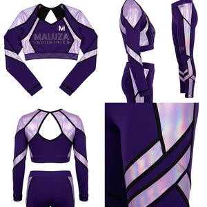 Tenues de cheerleading professionnelles et compétitives avec cristaux, strass brillants, vêtements de cheerleading All Star, ensembles à manches longues - Product Image 6
