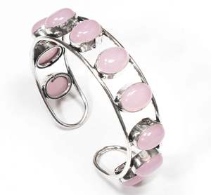 9-Stone Gemstone Bohemian Style Geometric Design <b>Silver</b>-Plated Handmade Adjustable <b>Cuff</b> Fashion Bangle Women's High Quality - Product Image 4