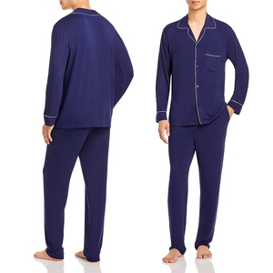 Meilleure Vente 2026 Ensemble de Pyjama Homme Luxe Doux 100% Coton Vente en Gros T-shirts à Manches Longues et Shorts Respirants Couleur Personnalisée 220 - Product Image 1