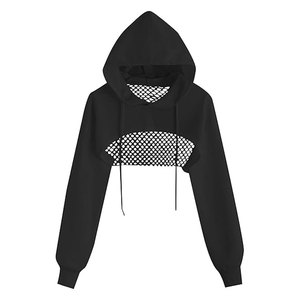 Sudaderas con Capucha Cortas Personalizadas para Mujer, Color Sólido en la Parte Delantera, Tejido de Lona Transpirable Antipilling, Venta al por Mayor para la Temporada de Invierno - Product Image 3