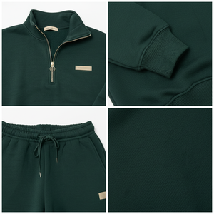 Women Half <b>Zip</b> Tracksuit Set Custom Logo Sweatshirt Jogger Set Casual Lounge Wear Sportswear 2 Piece Athleisure Set - Product Image 5