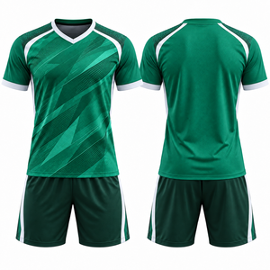 Ensemble de maillots de football personnalisés pour hommes, rouge et noir, col en V, tissu respirant, kit uniforme de football avec short - Product Image 5