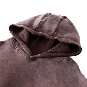 2025 soleil fané Vintage personnalisé hommes sweats goutte épaule 400gsm français éponge coton lavage à l'acide sweats à capuche imprimer polaire vêtements - Product Image 4