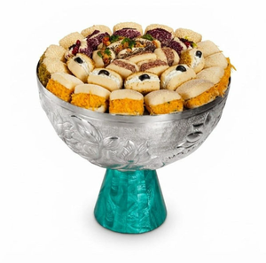 Bol à chocolat élégant en acier inoxydable durable, design martelé, couleur argent, style glamour, fait main, pour dattes du Ramadan, collations, fruits - Product Image 2