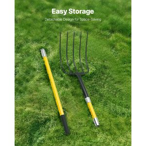 Horquilla de Jardín de 5 Puntas con Mango de Fibra de Vidrio, Horquilla de Jardinería Resistente de 57 cm, Acero Forjado, Diseño de Empuñadura en Y Estilo Nueva Zelanda - Product Image 4