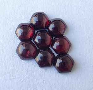 Garnet naturel, forme hexagonale, cabochon, rouge, calibré, pierre précieuse en vrac pour bijoux - Product Image 2