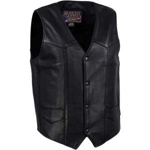2025 Leather USA MADE <b>Men's</b> Classic Western Premium Rider <b>Vest</b> <b>Black</b> Leather Motorcycle & Auto Racing Wear - Product Image 3