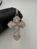 Avira Jewels - Colgante Hip Hop de Plata de Ley 925 con Moissanita Genuina, Certificado IDGL/GRA, Chapado en Oro Rosa, Sin Níquel, Unisex
