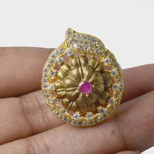 Ruby Kundan Polki <b>Ring</b> <b>Adjustable</b> Round Ruby Statement <b>Ring</b> South Indian Bridal Wedding Engagement Jewelry - Product Image 1