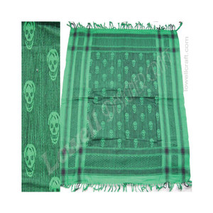 Pañuelo Keffiyeh Árabe de Alta Calidad, 100% Algodón, Tejido a Mano, con Patrón Tradicional de Calaveras, Estilo Arafat, para la Cabeza - Product Image 3