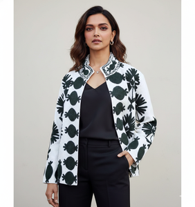 Jacket Women's Outdoor Winter Autumn Floral Design Handmade Cotton Duck Suzani Embroidered Eco-Friendly - Product Image 1