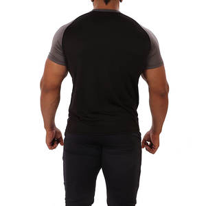 Camiseta Deportiva Personalizada con Logotipo OEM para Hombre, Corte Ajustado, Raglán, Dos Tonos, Algodón y Elastano, para Gimnasio, Entrenamiento, Deporte - Product Image 3