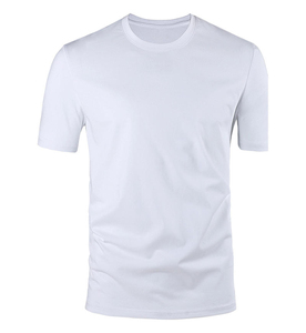 T-shirt personnalisé pour homme à col rond et manches courtes, 100 % coton, couleur unie, coupe décontractée, longueur standard, tricoté teint uni - Product Image 5