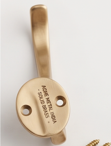 Premium Modern Brass Wall Mount <b>Hook</b> Single Gold Finish Rust Resistant Clothing Storage Solution - Product Image 3