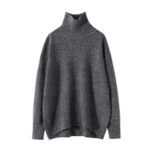 Women's Thick Wool Turtleneck Sweater Full Sleeve Solid Color Minimalist Winter Pullover Anti-Pilling Knitted Design - Product Image 1