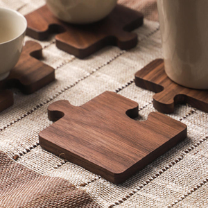 Interlocking Wooden <b>Trivet</b> Set Puzzle Design, Heat Resistant Mat for Pots Bowls Cups, Surface Table Protection Coaster - Product Image 4