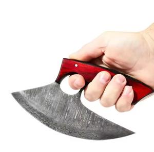Coupe-pizza artisanal en acier Damas multifonction avec manche en bois personnalisé et étui en cuir - Product Image 2
