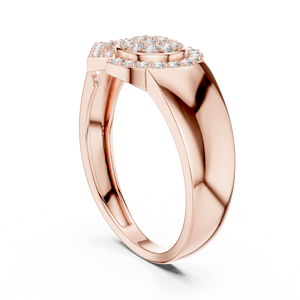 Luxury Rose <b>Gold</b> Diamond Halo Statement <b>Ring</b> for Men & Women | Elegant Designer <b>Cocktail</b> Engagement Jewelry <b>Ring</b> - Product Image 2