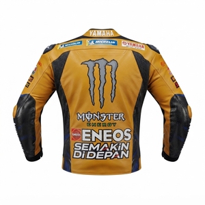 Men’s Cowhide Leather <b>Racing</b> <b>Jacket</b>/Chaqueta MotoCP Style CE Level 2 Armor Motorcycle Track Riding Protective Gear CE - Product Image 2